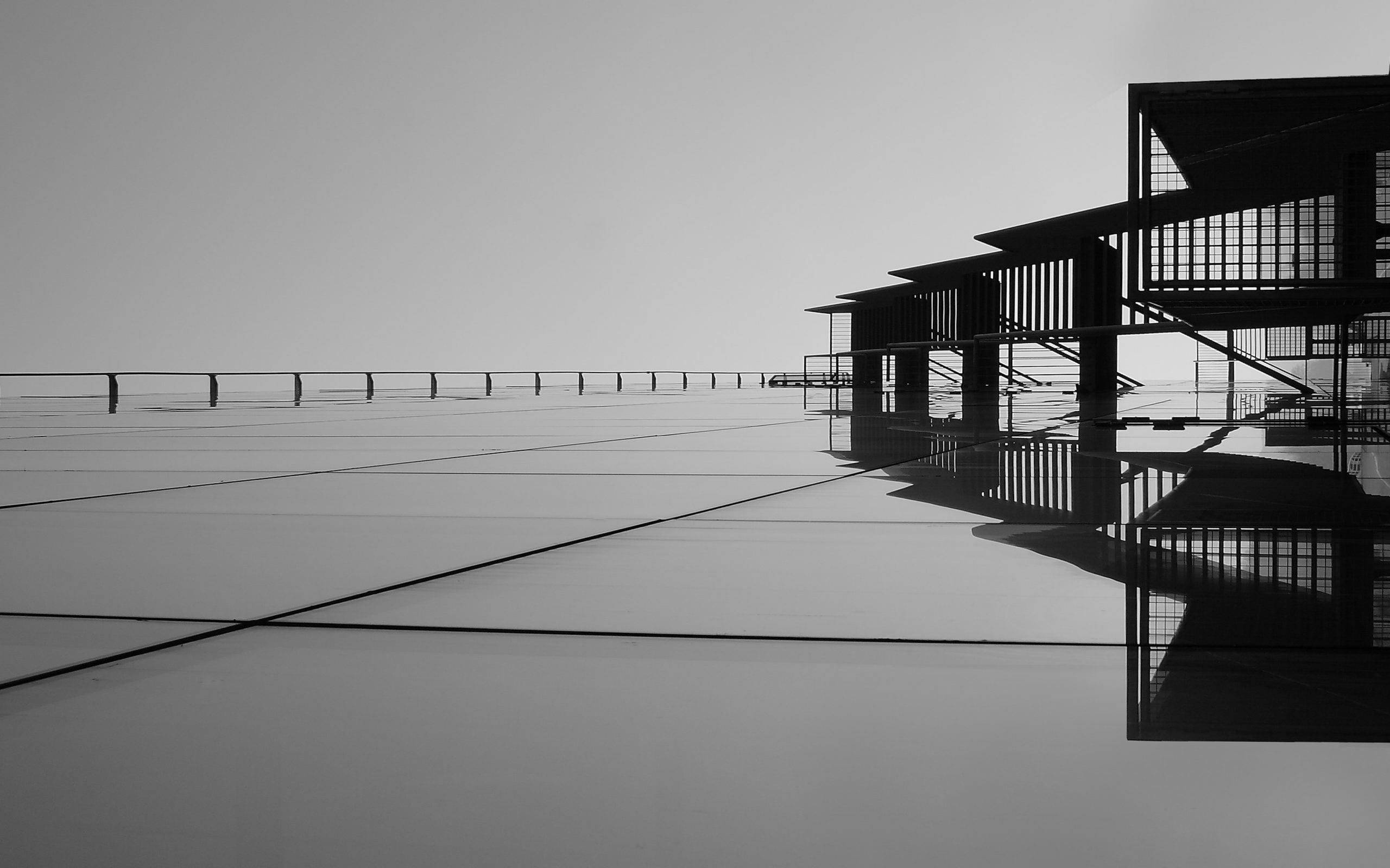 abstract-architecture-black-and-white-boardwalk-262367